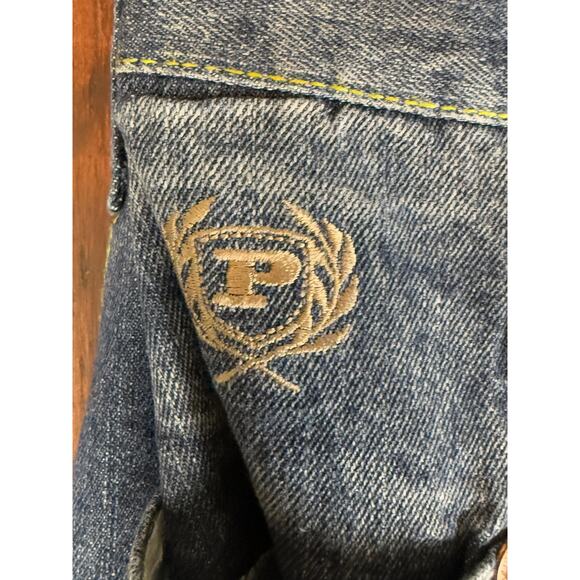 Phat Classics Phat Farm Wide Leg‎ Embroidered Y2K Vintage Denim Jeans Mens 38x34 - Picture 9 of 13